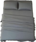 Bed Sheet Set Super Soft Microfiber 1800 Thread Count Luxury Egyptian Sheets 16-Inch Deep Pocket Wrinkle and Hypoallergenic-4 Piece(Queen Dark Grey)
