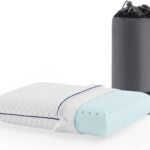 Gel Memory Foam Camping Pillow - Travel Essentials & Must Haves - Camping Gear & Accessories - Contouring Neck Support - Small Size Compatible for Car, Airplane, and Beach - 1 Pack