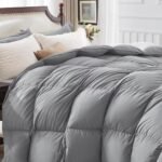Ultra-Soft Down Feather Comforter King Size,Luxurious Hotel Collection Fluffy Duvet Insert for All Season,Noiseless Shell,700 Filling Power,Medium Weight with Corner Tabs,Grey - Image 2