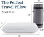 Gel Memory Foam Camping Pillow - Travel Essentials & Must Haves - Camping Gear & Accessories - Contouring Neck Support - Small Size Compatible for Car, Airplane, and Beach - 1 Pack - Image 2