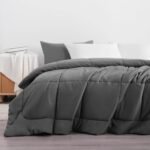 Twin Comforter - Down Alternative Comforter Duvet Insert, All Season Bedding Quilted Duvet Insert with Corner Tabs, Machine Washable, Dark Grey - Image 2