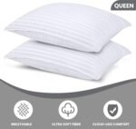 Bed Pillows for Sleeping Queen Size, 1000 Grams Filled Hotel Quality Cooling Pillows for Side, Back or Stomach Sleepers (White, Set of 2) - Image 2