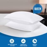 Bed Pillows for Sleeping (White), Queen Size, Set of 2, Hotel Pillow, Cooling Pillows for Side, Back or Stomach Sleepers - Image 2