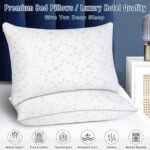 Shredded Memory Foam Pillows, Medium Firm Standard Size Pillows 2 Pack,Couples Bed Pillows for Side Back Stomach Sleepers Set of 2 - Image 2