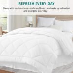 Cotton Comforter White Down Alternative Duvet Insert 100% Percale Cotton, Quilted Fluffy  Comforter Lightweight All Season Durable Breathable Noiseless (WHITE, Single/Twin(68"X88")) - Image 2