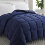 Down Alternative Comforter (Navy Blue, Twin) - All Season Soft Quilted Twin Size Bed Comforter - Duvet Insert with Corner Tabs - Winter Summer Warm Fluffy, 64x88 inches