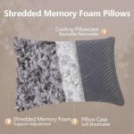 Pillows Queen Size Set of 2 Cooling Memory Foam Pillows for Sleeping Adjustable Medium Firm Back and Side Sleeper - Image 2