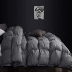 Luxurious Heavyweight Goose Down Feather Fiber Comforter Duvet Insert, Exquisite Gray Pinch Pleat Design, Oversize Palatial King 120 x 98, Premium Baffle Box 100% Egyptian Cotton, 95 oz Fill Weight - Image 2