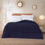 Down Alternative Reversible Comforter Navy/Silver Twin - Image 2