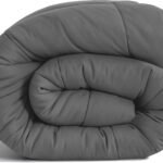 Twin Comforter - Down Alternative Comforter Duvet Insert, All Season Bedding Quilted Duvet Insert with Corner Tabs, Machine Washable, Dark Grey