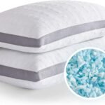 Cooling Pillows King Size Set of 2,Shredded Memory Foam Bed Pillows for Sleeping, Supportive Pillows for Back & Side Sleepers,Adjustable King Size with Removable Cover