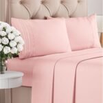 Full Size 4 Piece Sheet Set - Comfy Breathable & Cooling Bed Sheets Set - Hotel Luxury Bedding for Women, Men, Kids & Teens - Deep Pockets, Easy-Fit, Super Soft & Wrinkle Free -  - Baby Pink