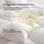 Luxury Hotel Collection Down Comforter Full/Queen Size - 100% Cotton All Season Duvet Insert, Fluffy Goose Feather Fiber with Corner Tabs, White (90" W X 90" L) - Image 2