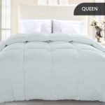 Comforter Duvet Insert, Quilted Comforter with Corner Tabs, Box Stitched Down Alternative Comforters Queen Size (Light Grey) - Image 2