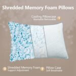Pillows King Size Set of 2 Cooling Memory Foam Pillows for Sleeping Adjustable Medium Firm Back and Side Sleeper - Image 2