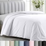 Duvet Cover Queen Size/Full Size -Winner Good Housekeeping Best Bedding Awards , 400 Thread Count Sateen, 100% Cotton Bedding Duvet Covers,Button Closure & Corner Ties -White