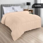 Comforters Queen Size, All Season Duvet Insert, Down Alternative Box Stitched Bed Comforter with Corner Tabs, Machine Washable (Beige) - Image 2