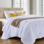 Comforters Twin Size, All Season Duvet Insert, Down Alternative Twin Comforter with Corner Tabs, Machine Washable Bed Comforter 64 x 88 Inches (White)